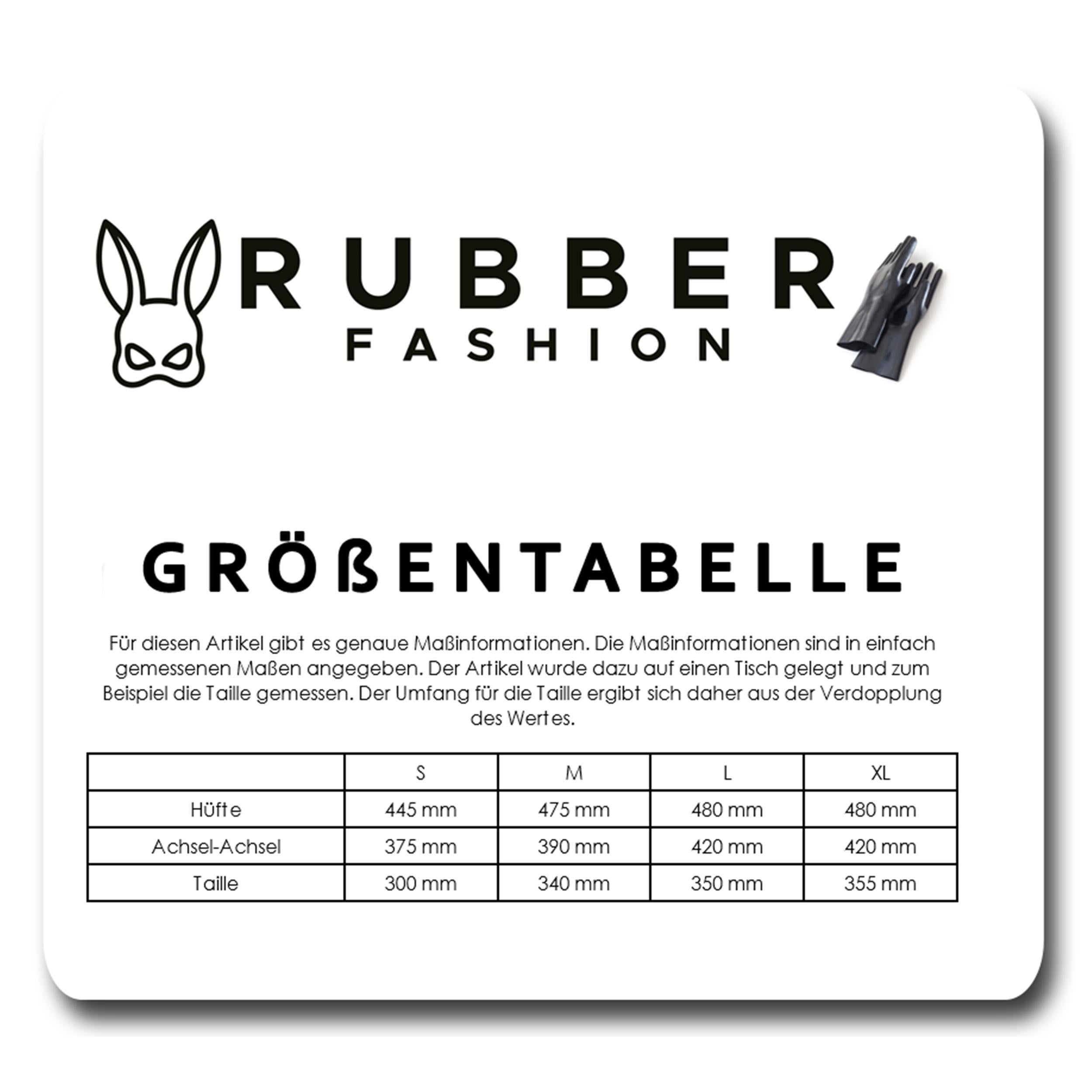 Rubberfashion Latex Corsage - Latex Corsage mit 4 Strapsen Halter - Corsage mit Trägern und Cups brustfrei für Damen